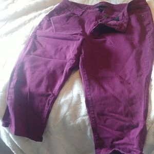 Lane Bryant Purple Ankle Cropped Jeans